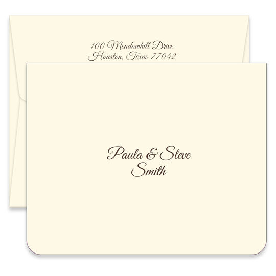 Aspen Elite Folded Note Cards - Raised Ink